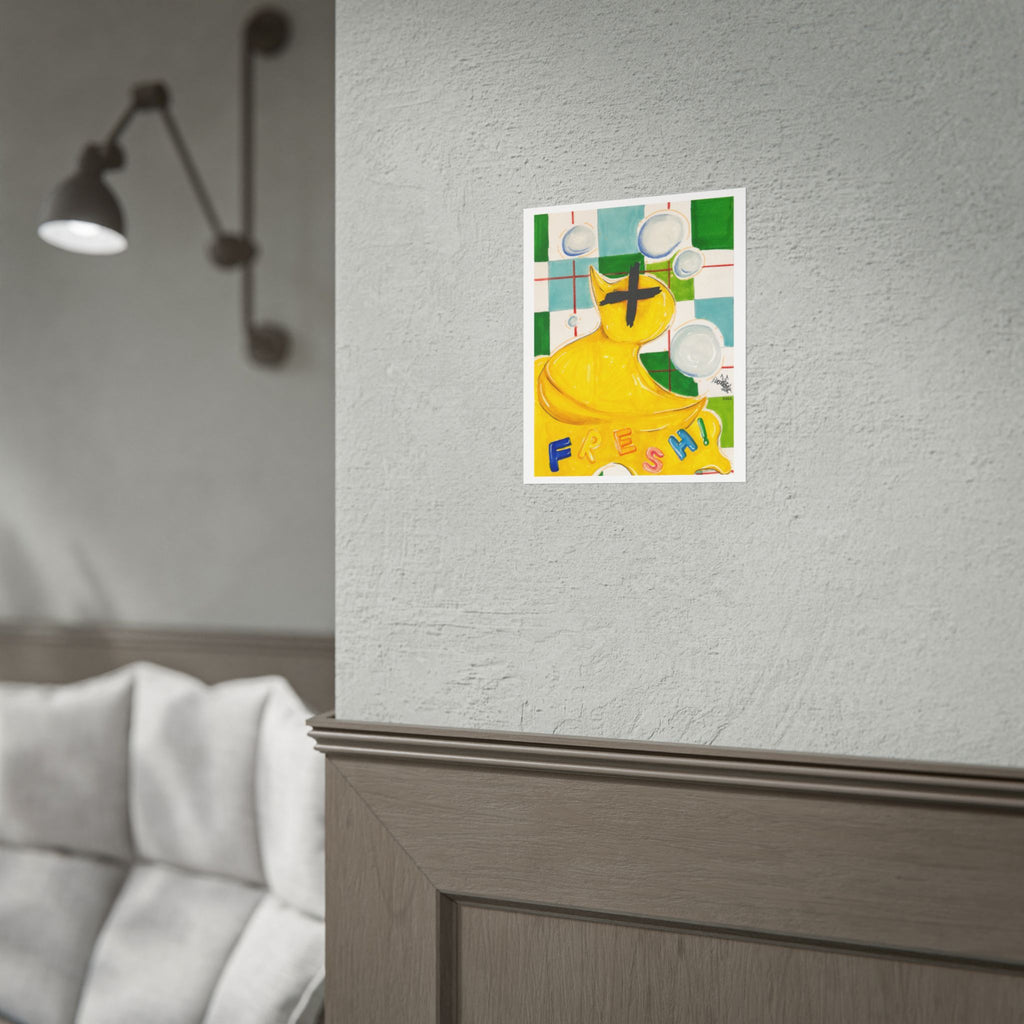 Fresh! Yellow Rubber Duck Pop Art Poster — Rolled Art Print
