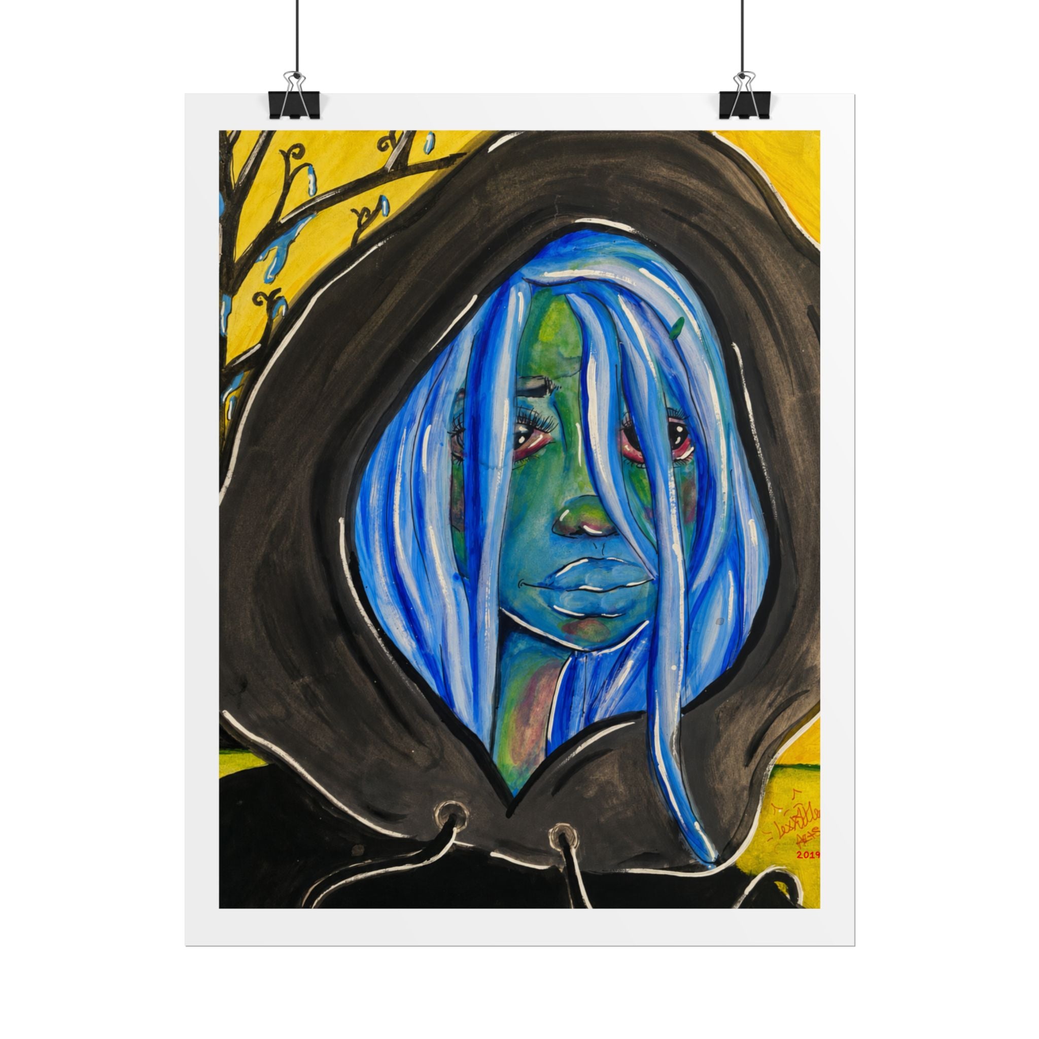 Moody Blue | Original LexKittenArts Art Print