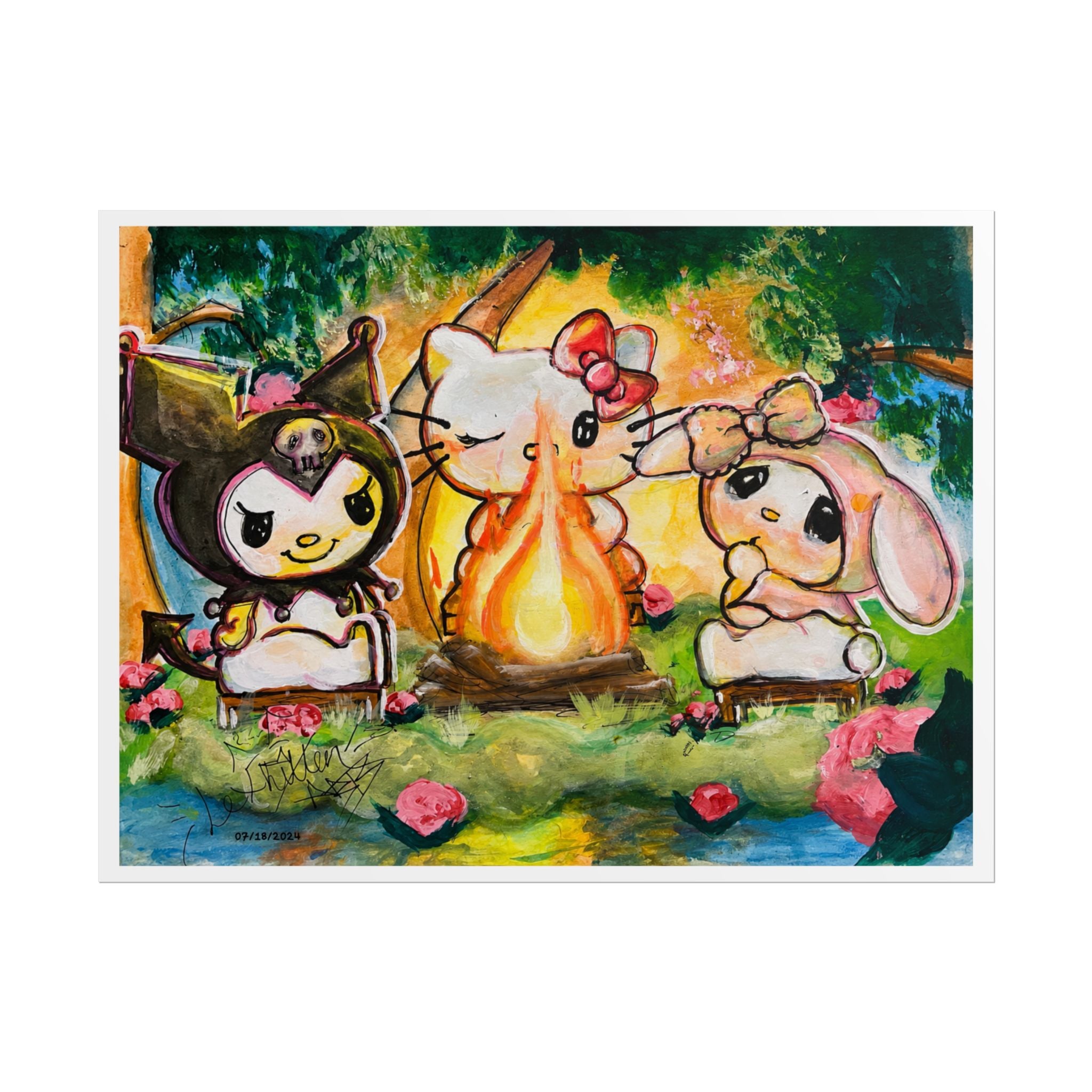 Campfire Friends | Original LexKittenArts Art Print