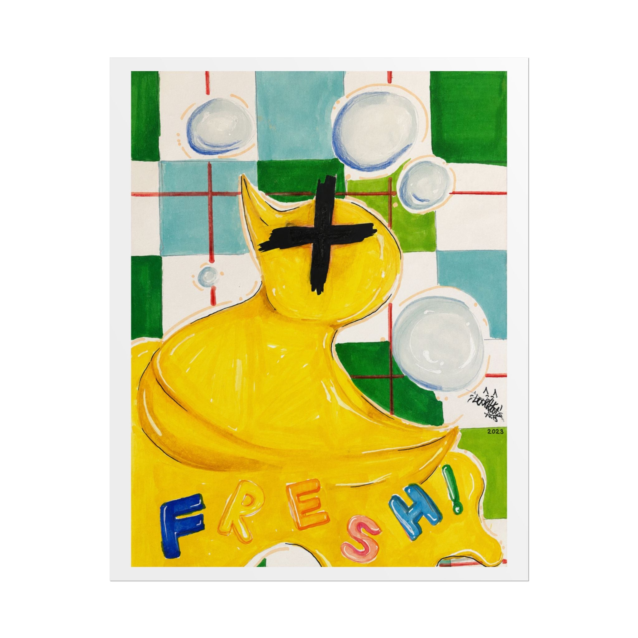 Fresh! Yellow Rubber Duck Pop Art Poster — Rolled Art Print