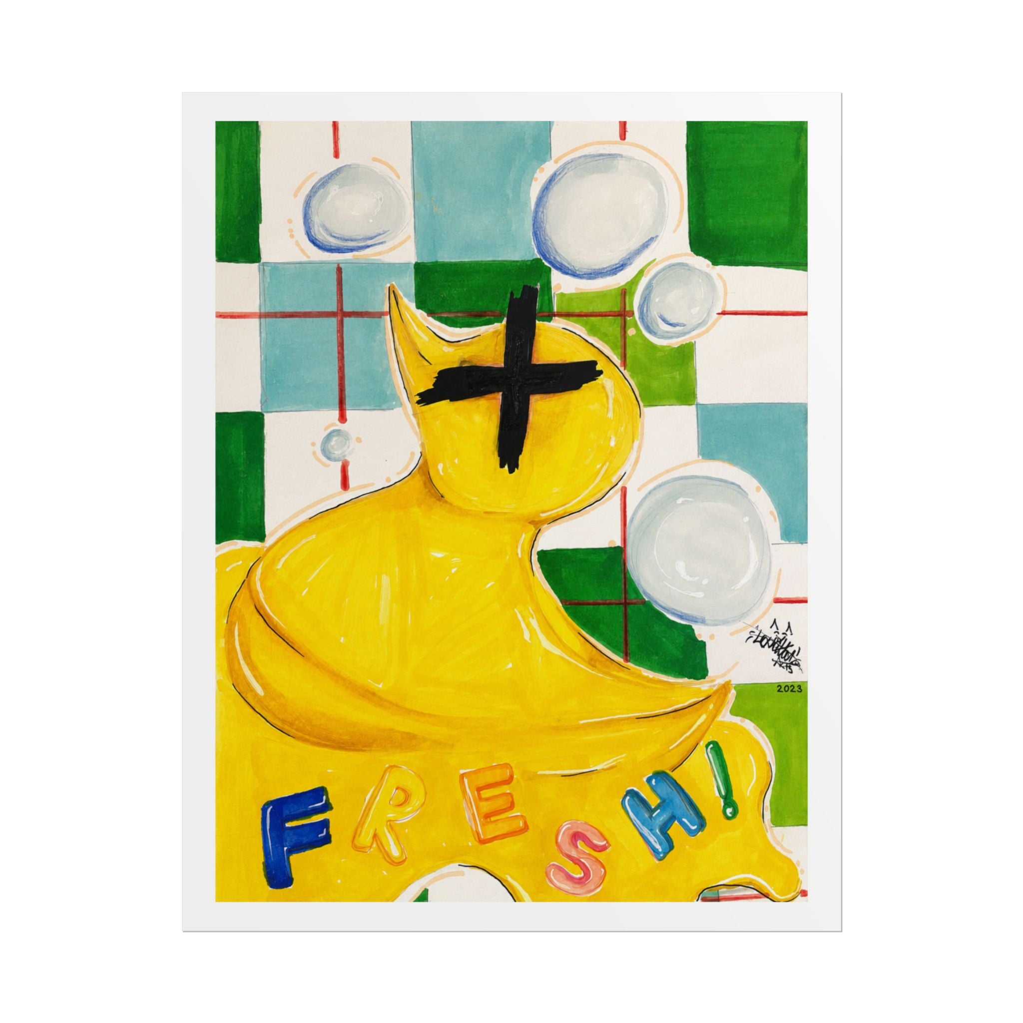 Fresh! Yellow Rubber Duck Pop Art Poster — Rolled Art Print