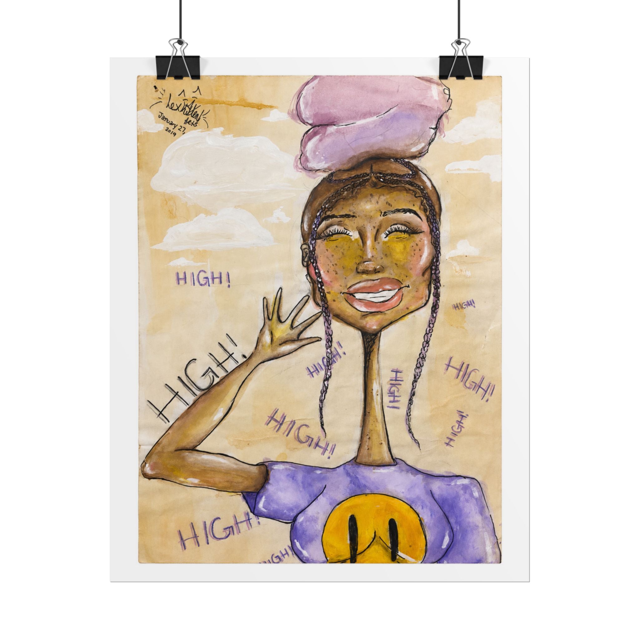 Say High | Original LexKittenArts Art Print