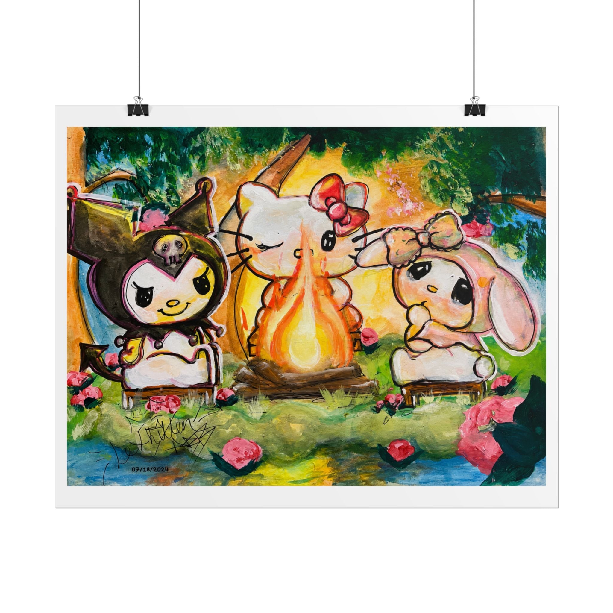 Campfire Friends | Original LexKittenArts Art Print