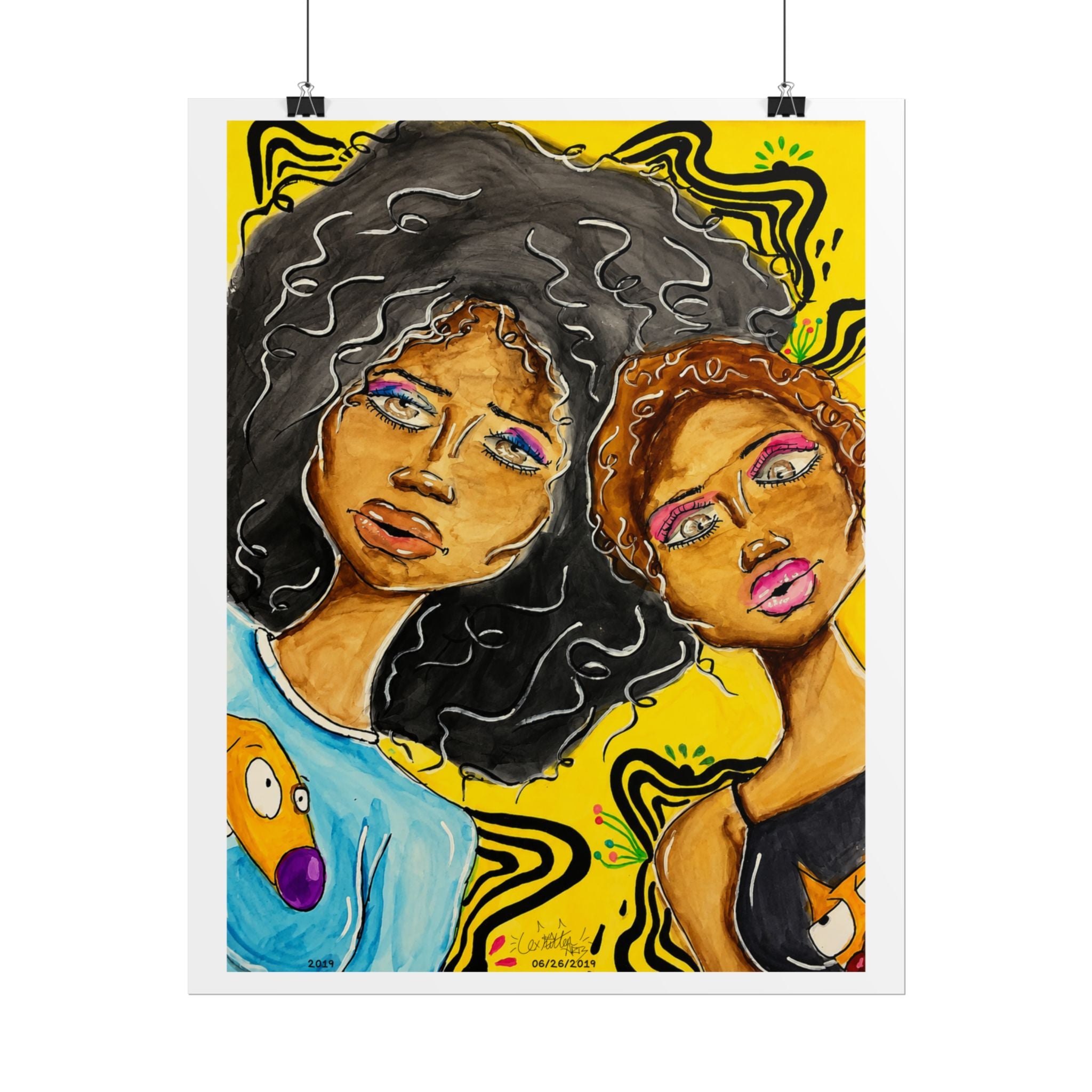 Double Trouble | Original LexKittenArts Art Print -Part 1 of the Girlhood Chronicles Collection