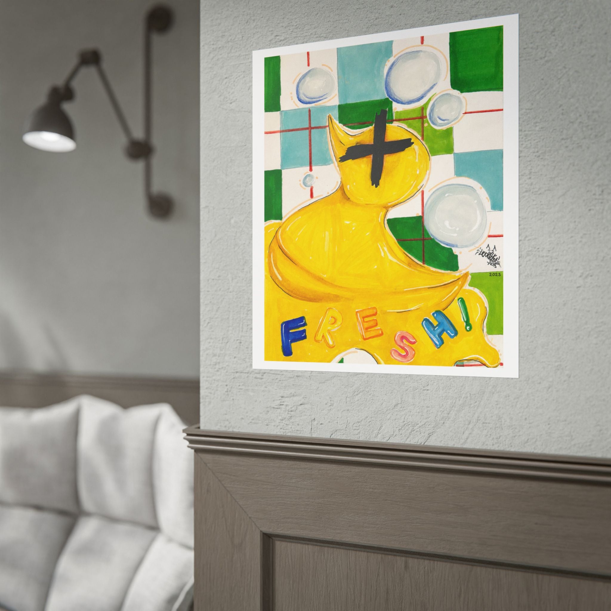 Fresh! Yellow Rubber Duck Pop Art Poster — Rolled Art Print