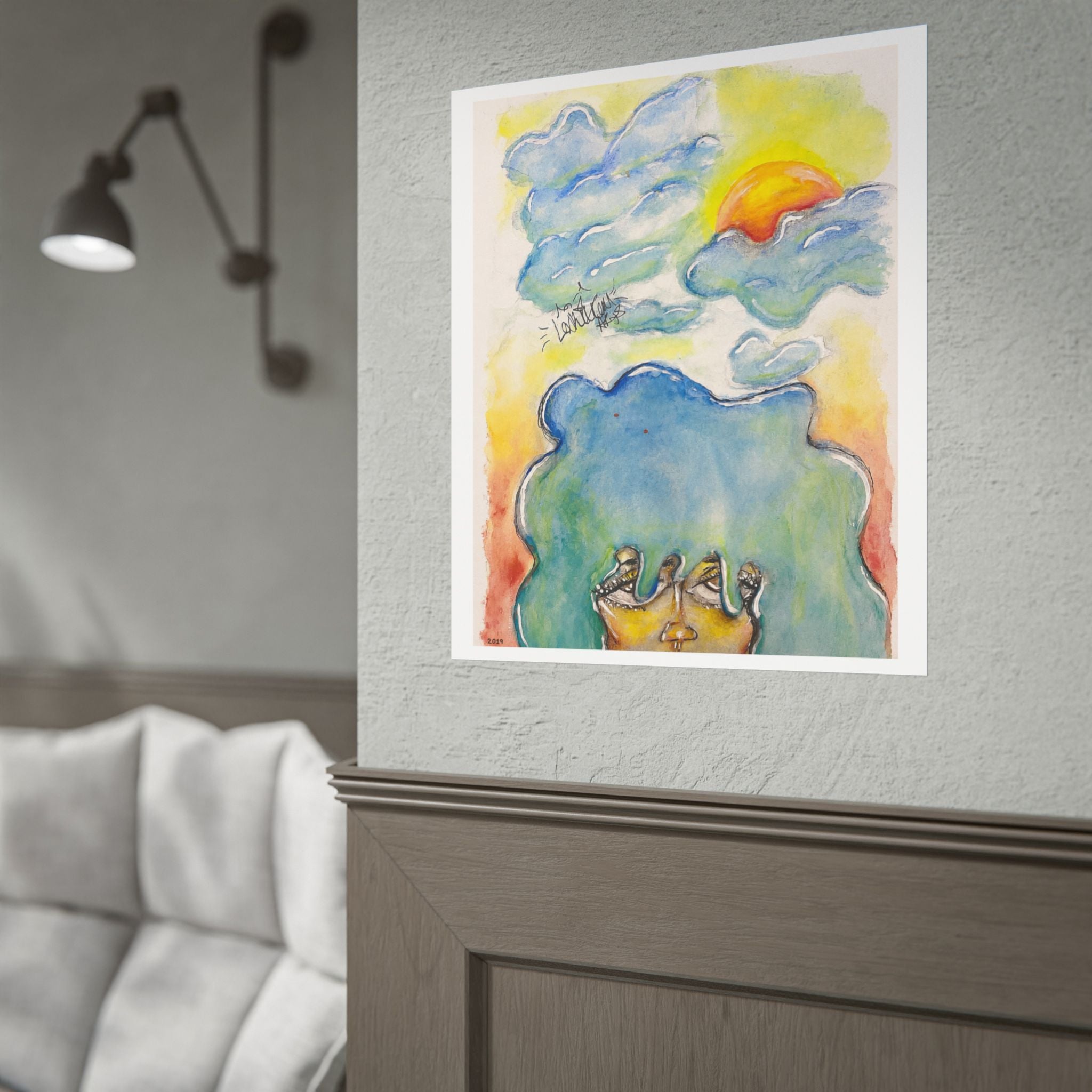 Head in the Clouds” Dreamy Watercolor Art Print  | Original LexKittenArts Art Print