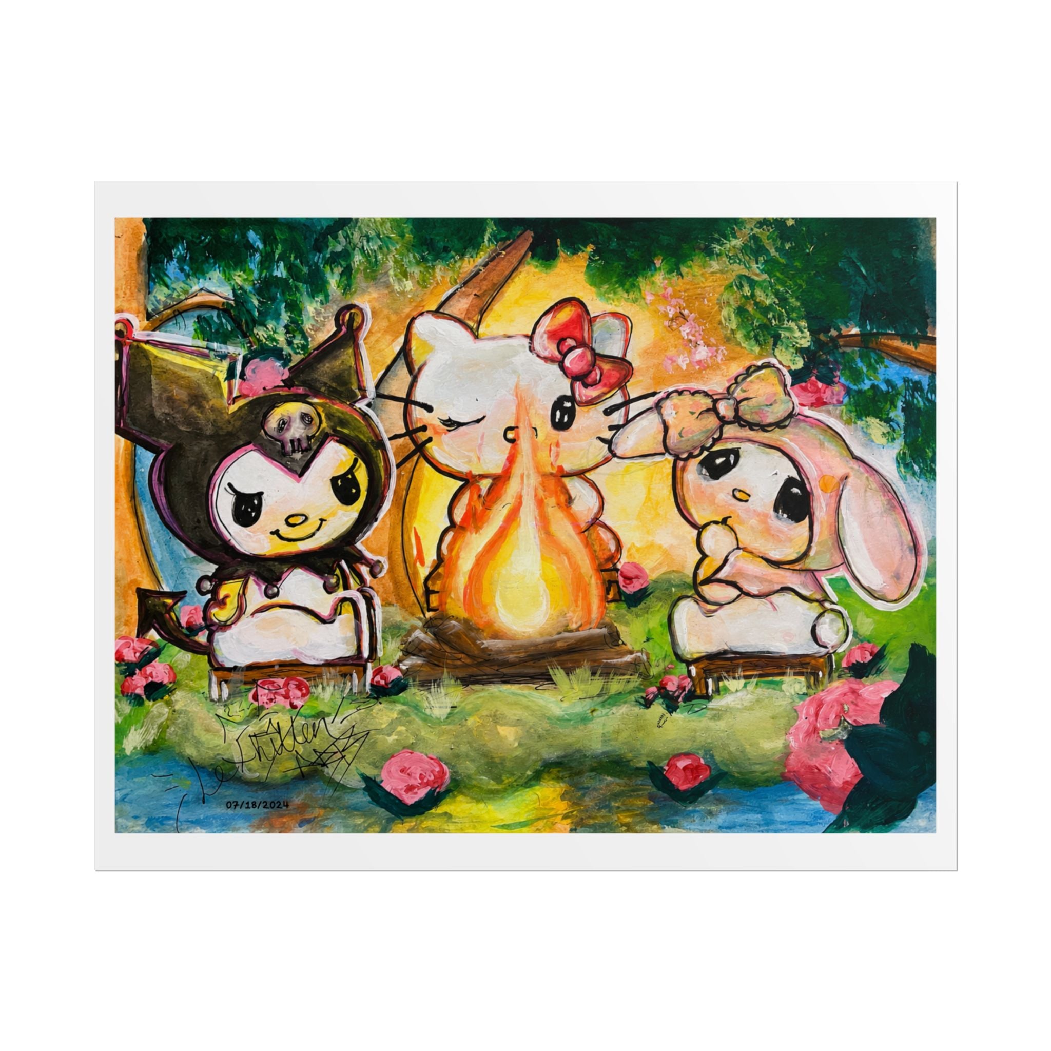 Campfire Friends | Original LexKittenArts Art Print