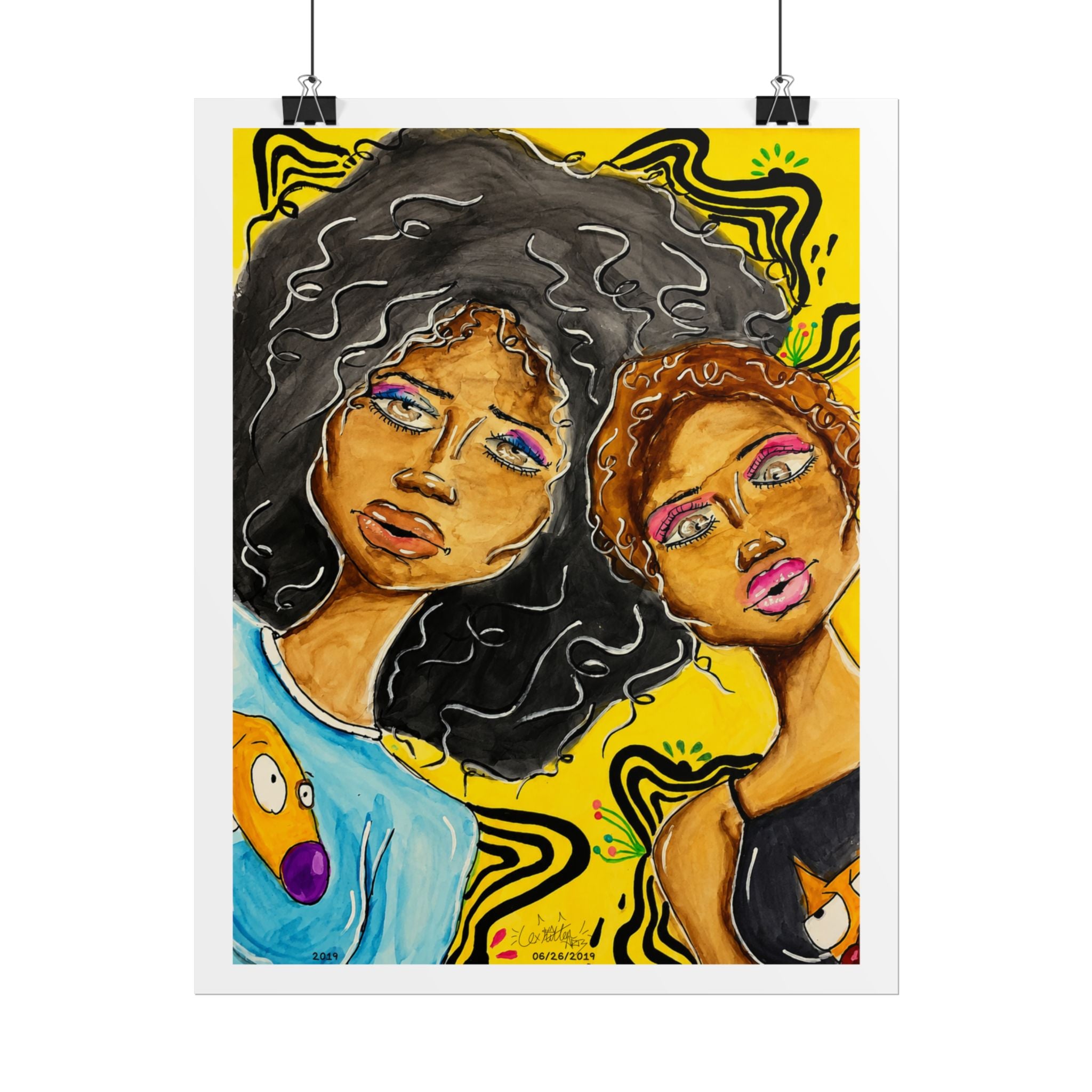 Double Trouble | Original LexKittenArts Art Print -Part 1 of the Girlhood Chronicles Collection