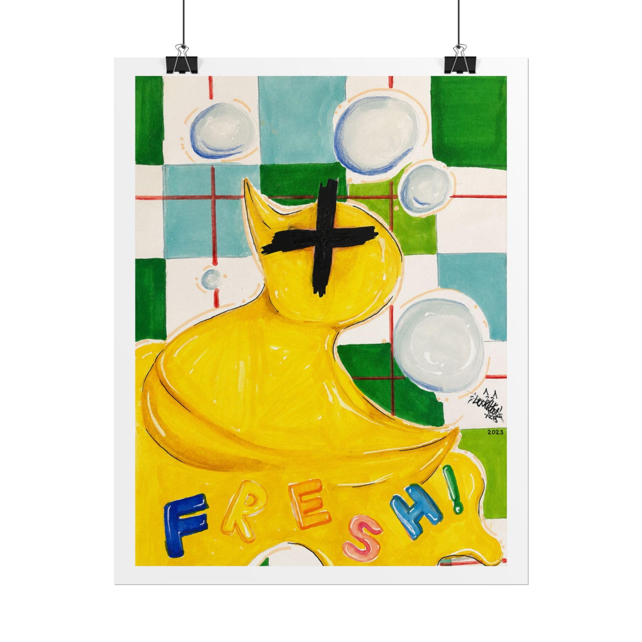 Fresh! Yellow Rubber Duck Pop Art Poster — Rolled Art Print