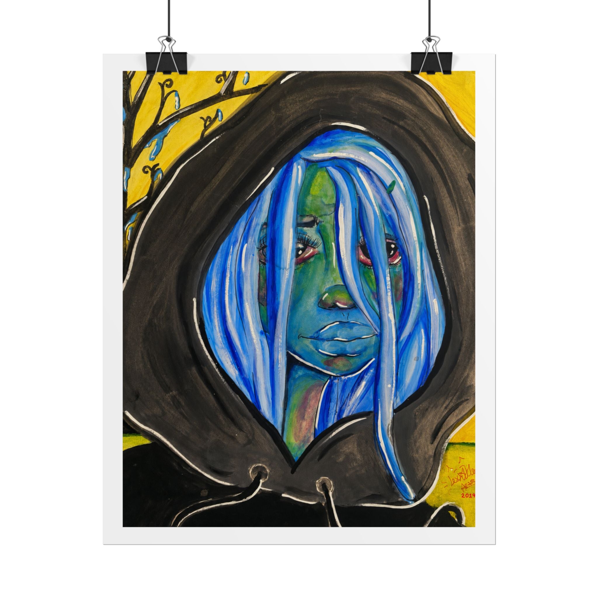 Moody Blue | Original LexKittenArts Art Print