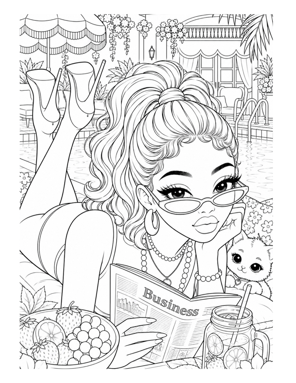 Hot Girl Healing Summer Affirmations Coloring Book (Hardcover)
