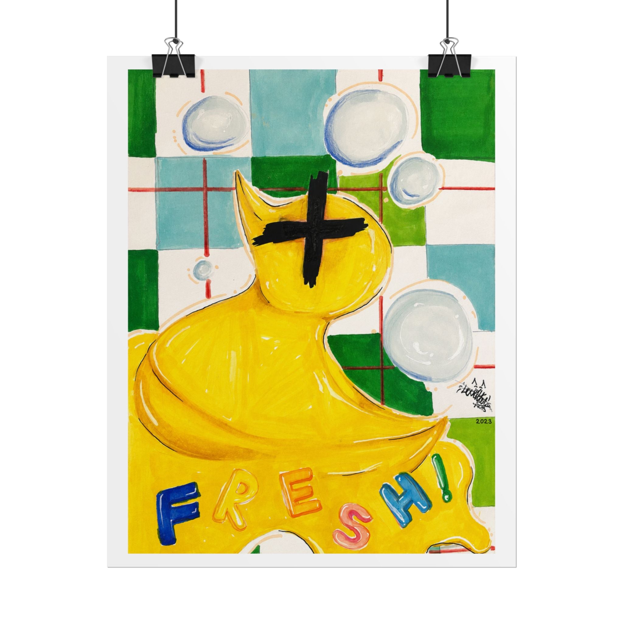 Fresh! Yellow Rubber Duck Pop Art Poster — Rolled Art Print