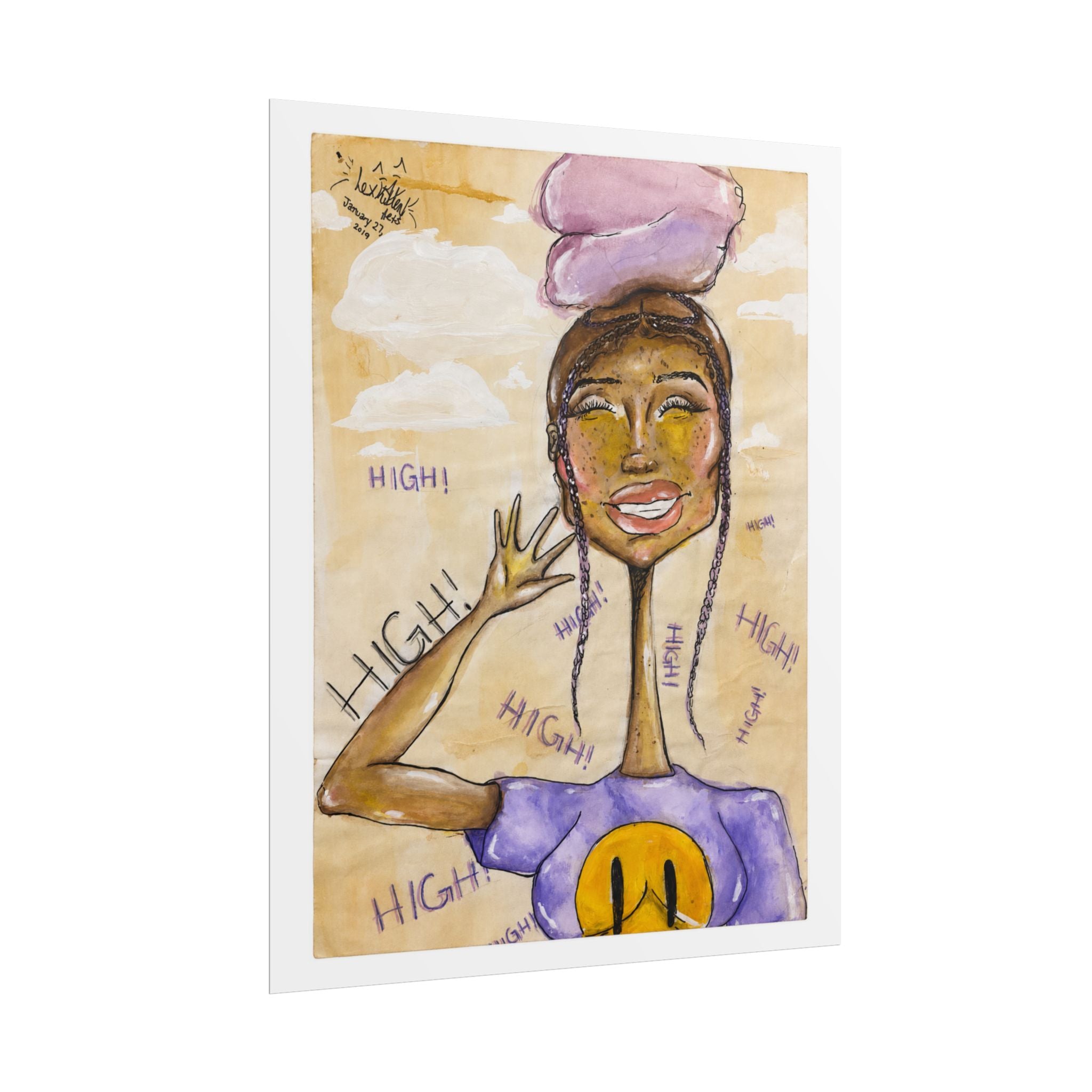 Say High | Original LexKittenArts Art Print