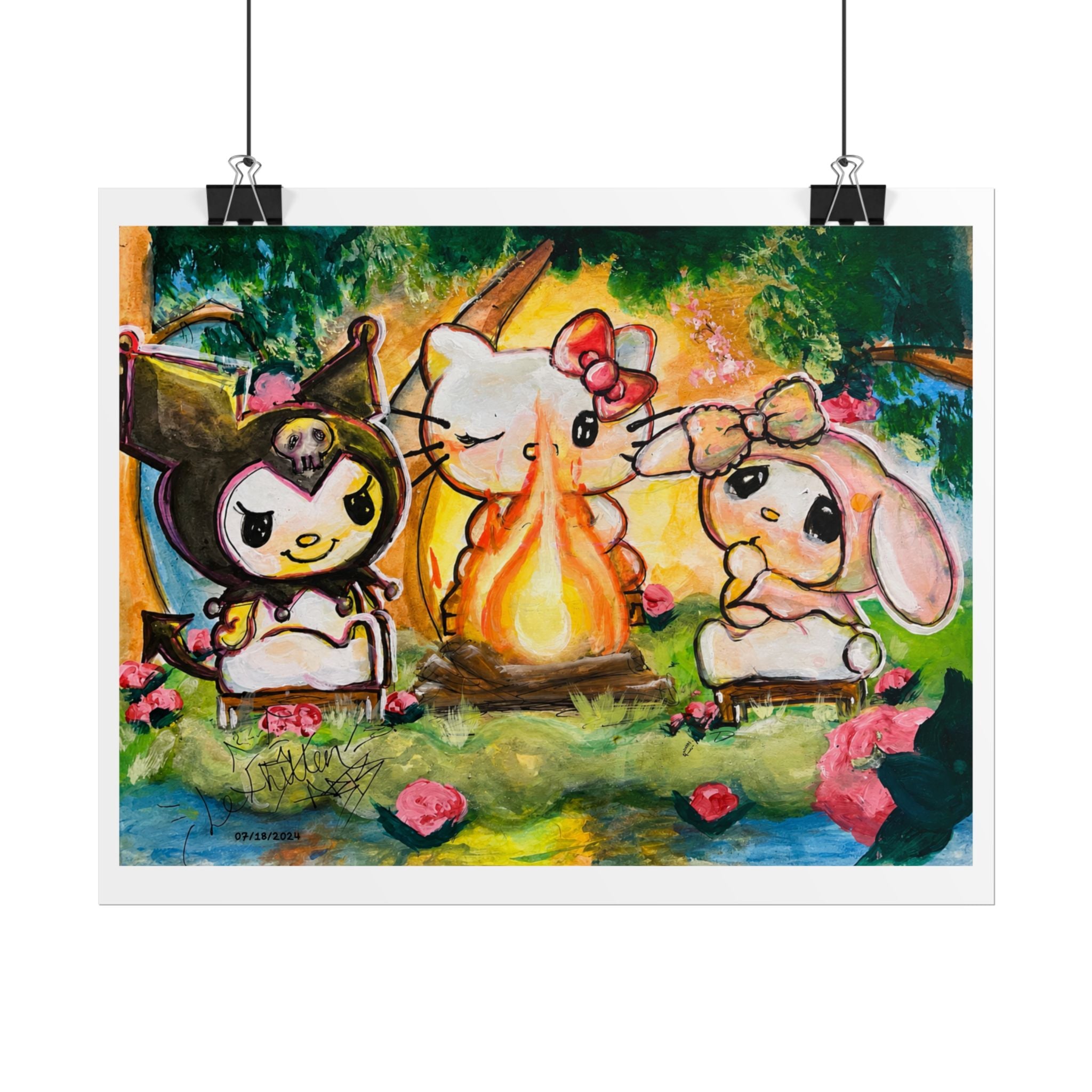 Campfire Friends | Original LexKittenArts Art Print