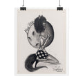 Werewolf Moon Art Poster — Vintage Charcoal Pinup Illustration (Rolled Poster)