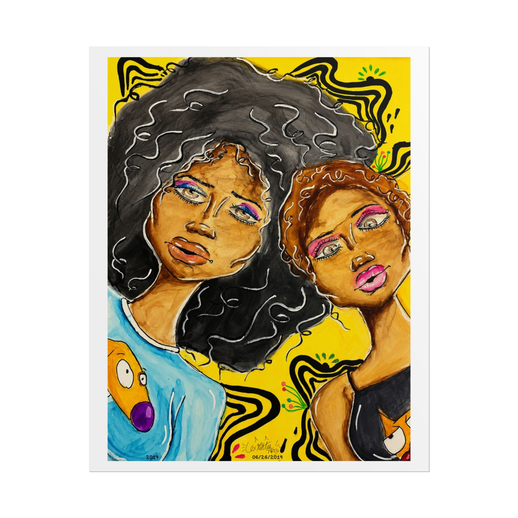 Double Trouble | Original LexKittenArts Art Print -Part 1 of the Girlhood Chronicles Collection