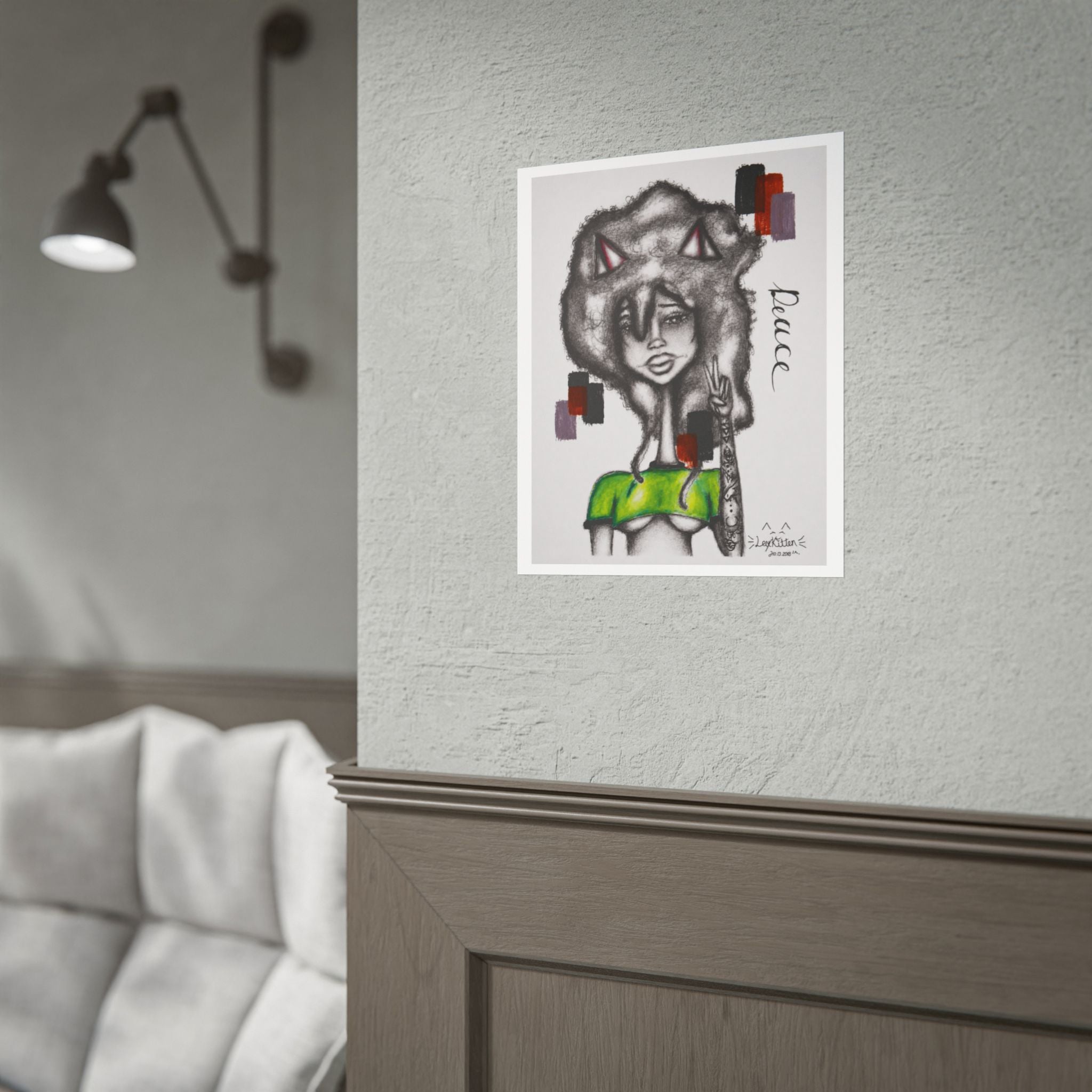 Afro Kitten | Original LexKittenArts Art Print