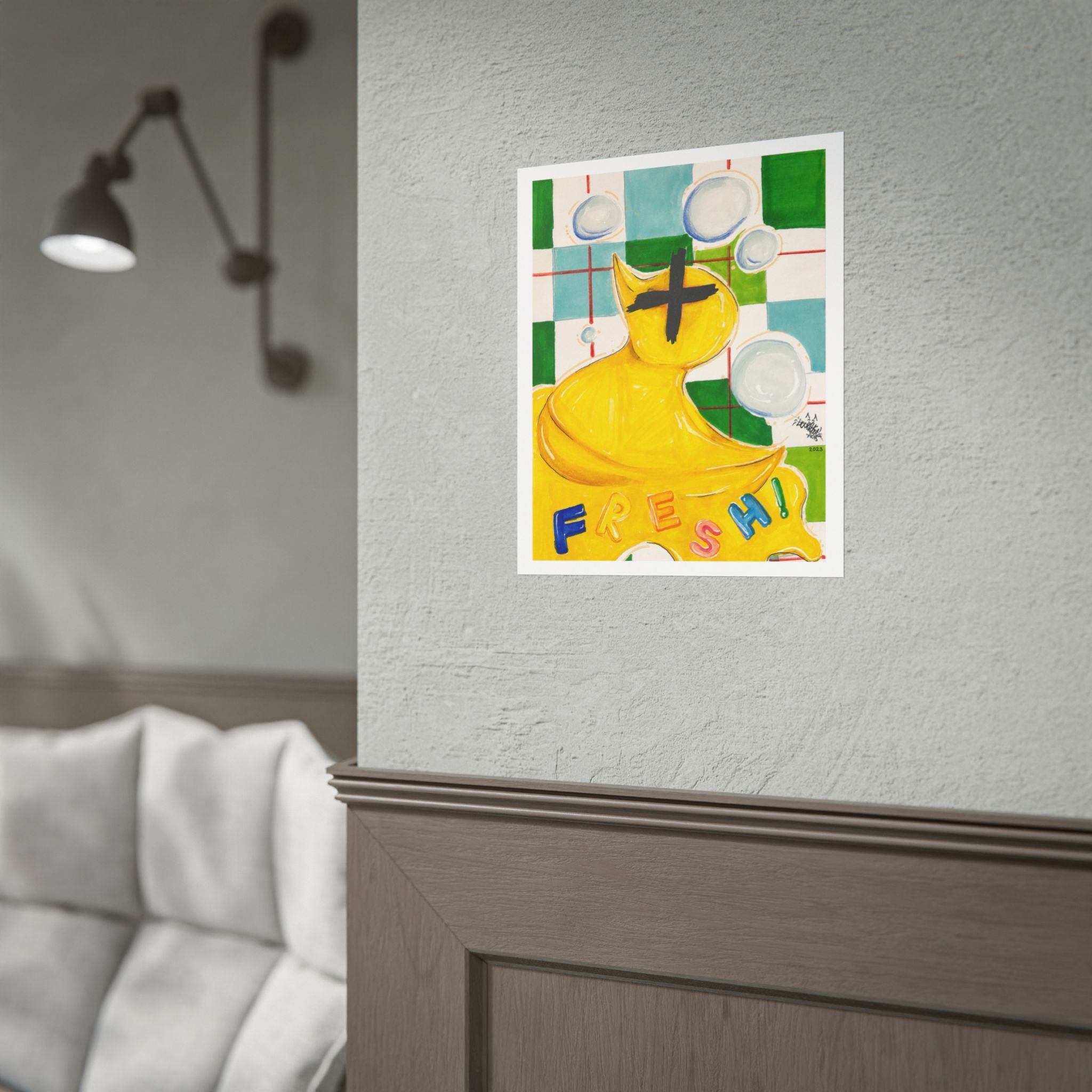 Fresh! Yellow Rubber Duck Pop Art Poster — Rolled Art Print
