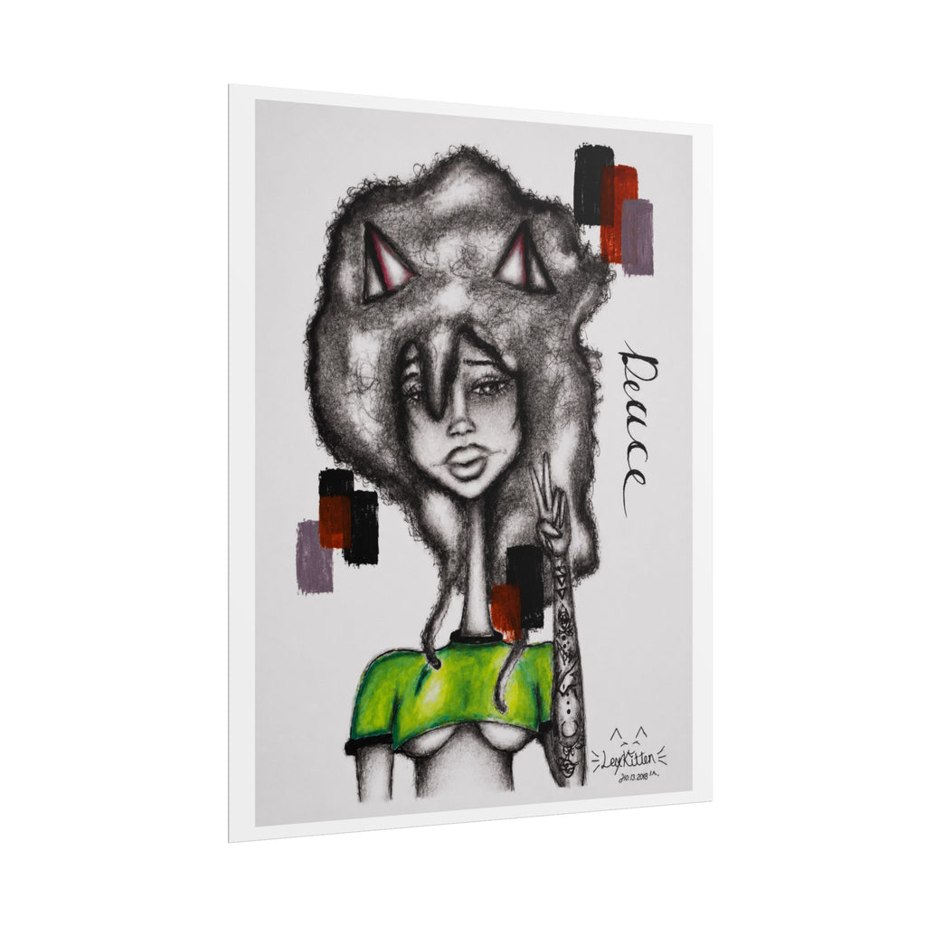 Afro Kitten | Original LexKittenArts Art Print