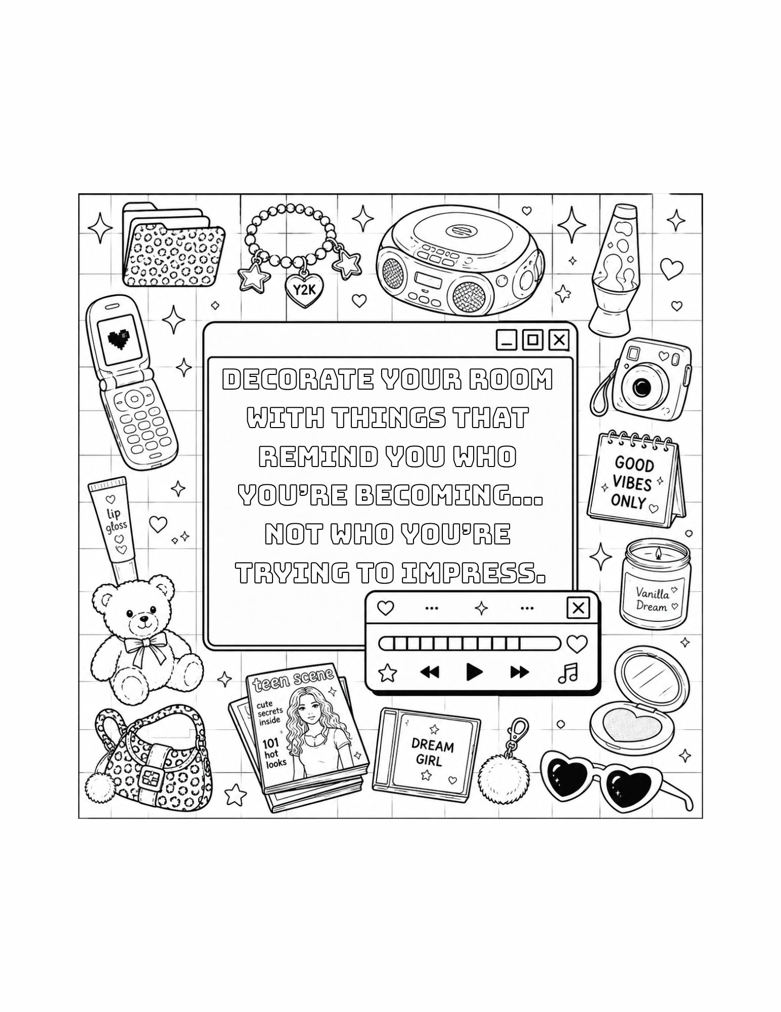 The Y2K Reset Affirmations Coloring Book — Hardcover