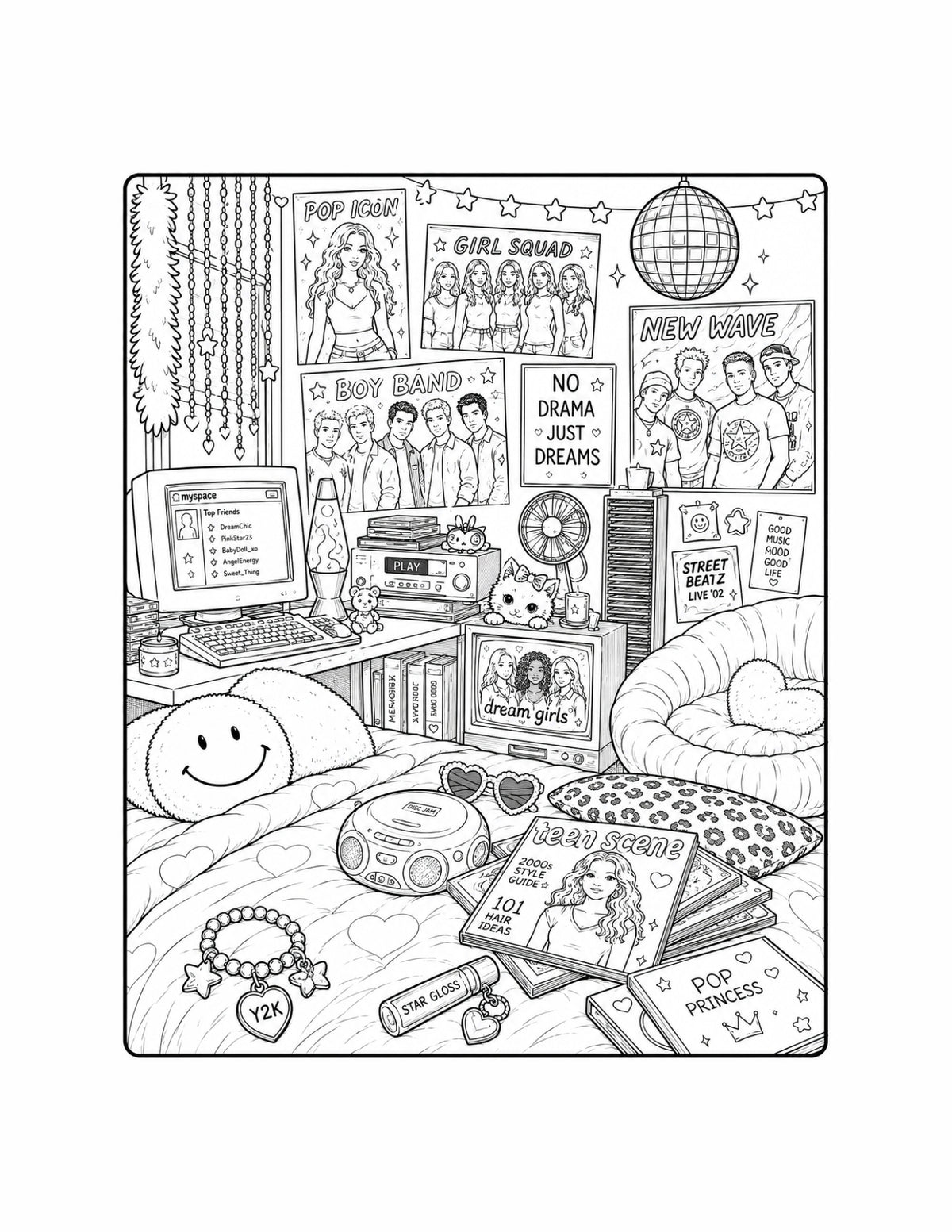 The Y2K Reset Affirmations Coloring Book — Hardcover
