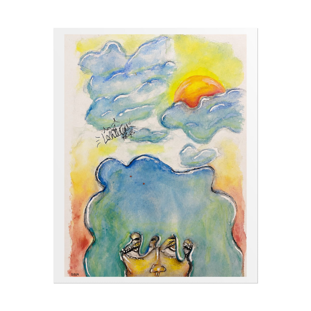 Head in the Clouds” Dreamy Watercolor Art Print  | Original LexKittenArts Art Print