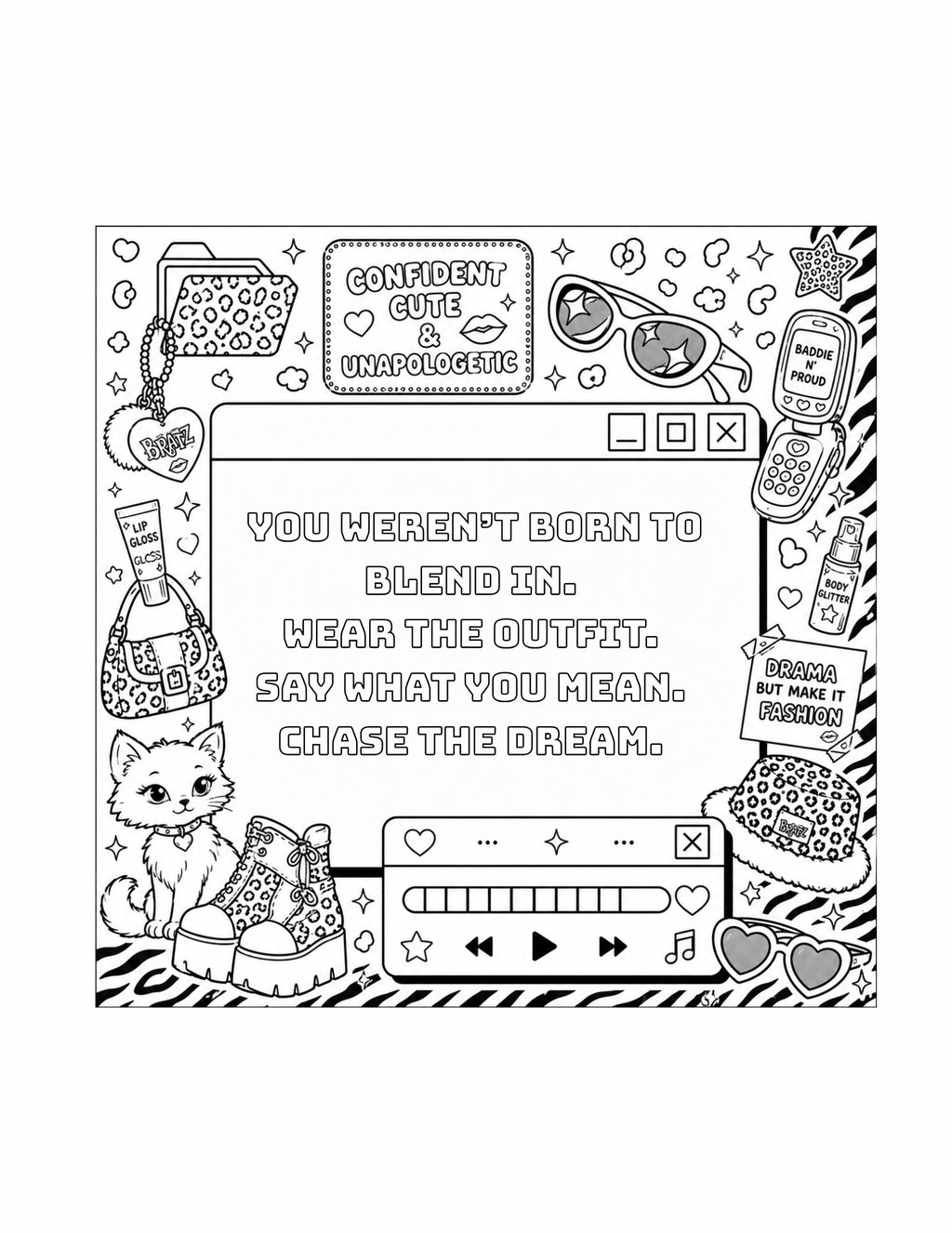 The Y2K Reset Affirmations Coloring Book — Hardcover