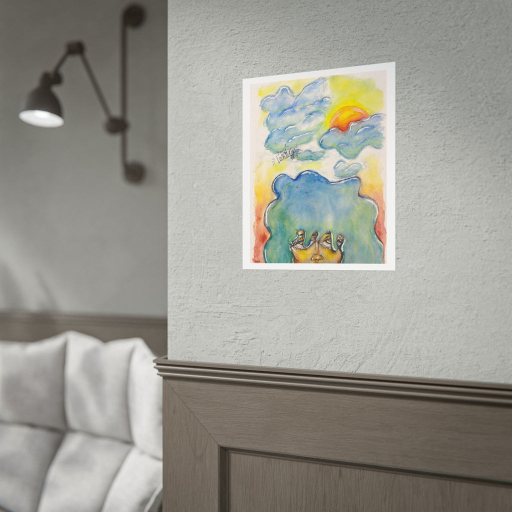 Head in the Clouds” Dreamy Watercolor Art Print  | Original LexKittenArts Art Print