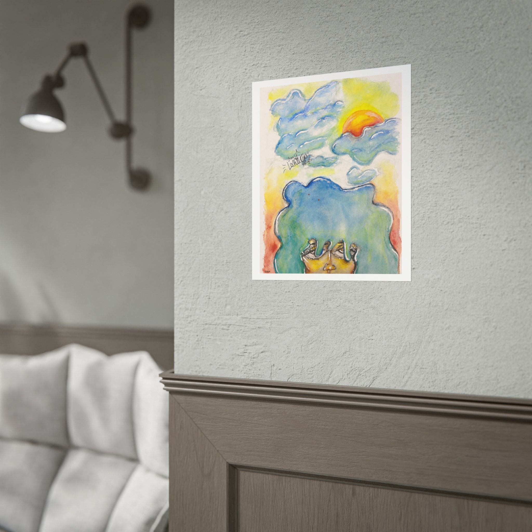 Head in the Clouds” Dreamy Watercolor Art Print  | Original LexKittenArts Art Print