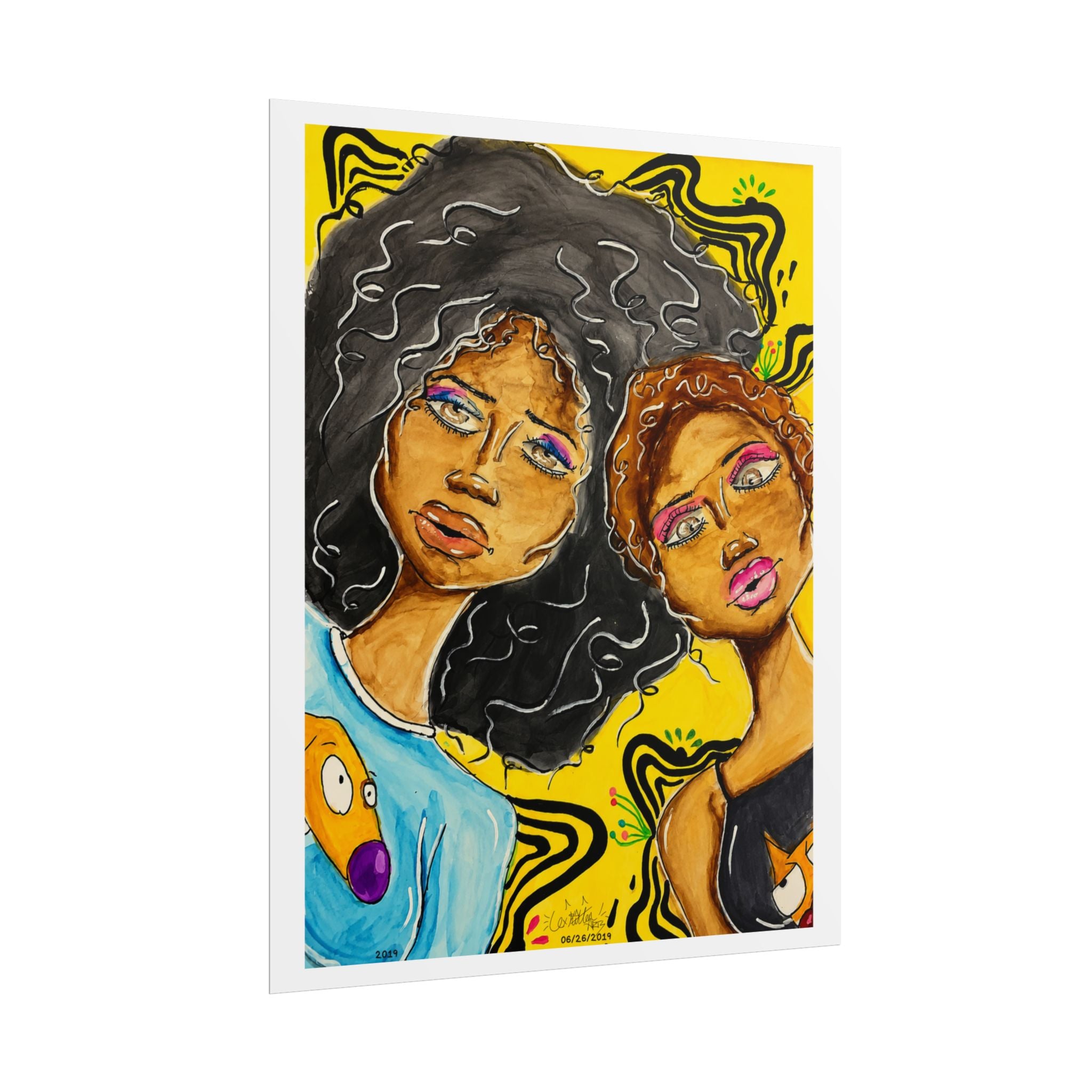 Double Trouble | Original LexKittenArts Art Print -Part 1 of the Girlhood Chronicles Collection