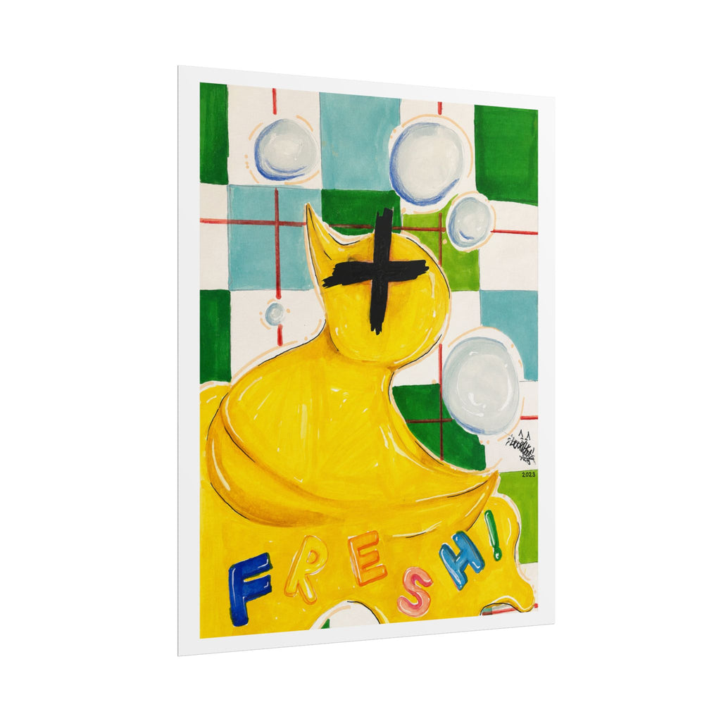 Fresh! Yellow Rubber Duck Pop Art Poster — Rolled Art Print