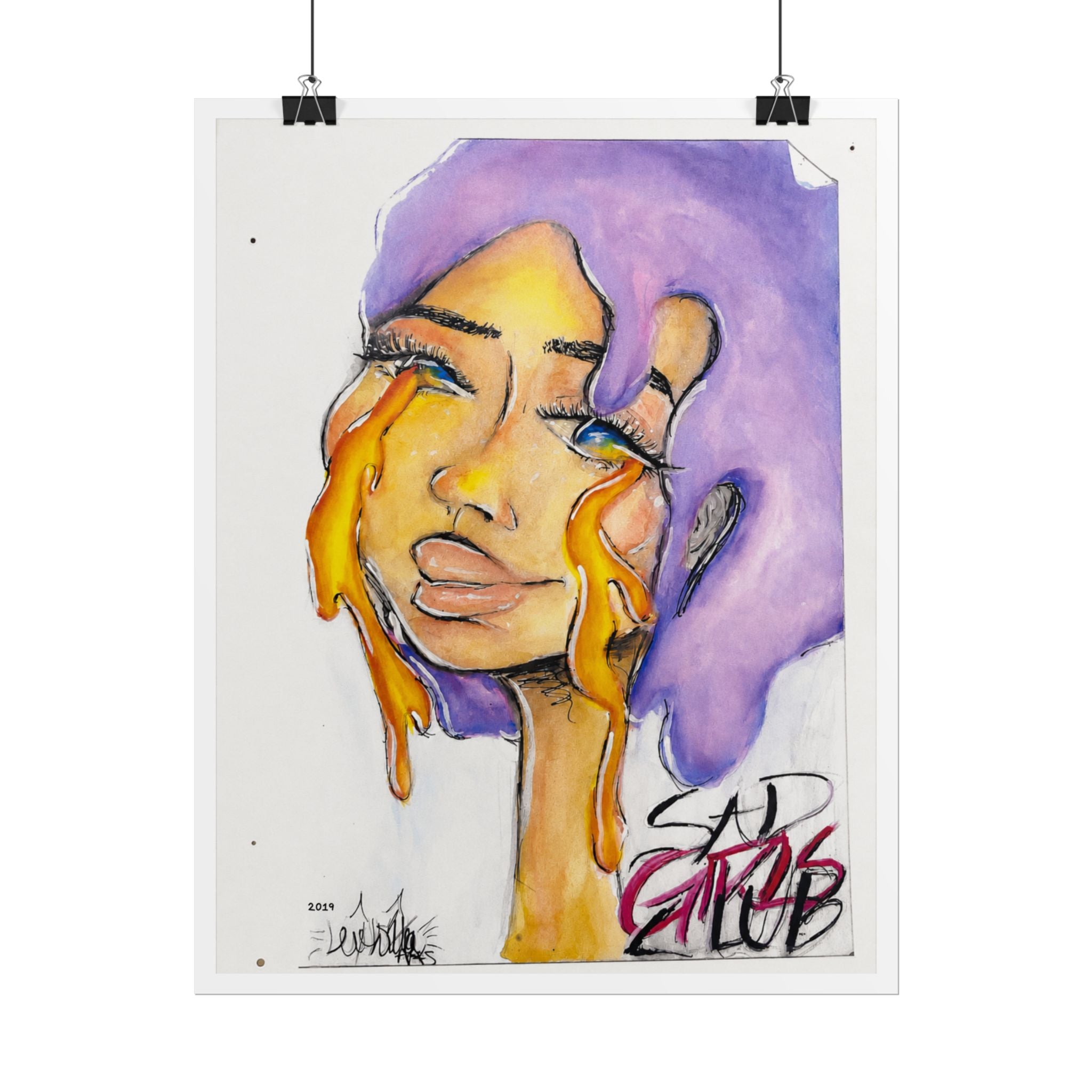 Sad Girls Club | Original LexKittenArts Art Print