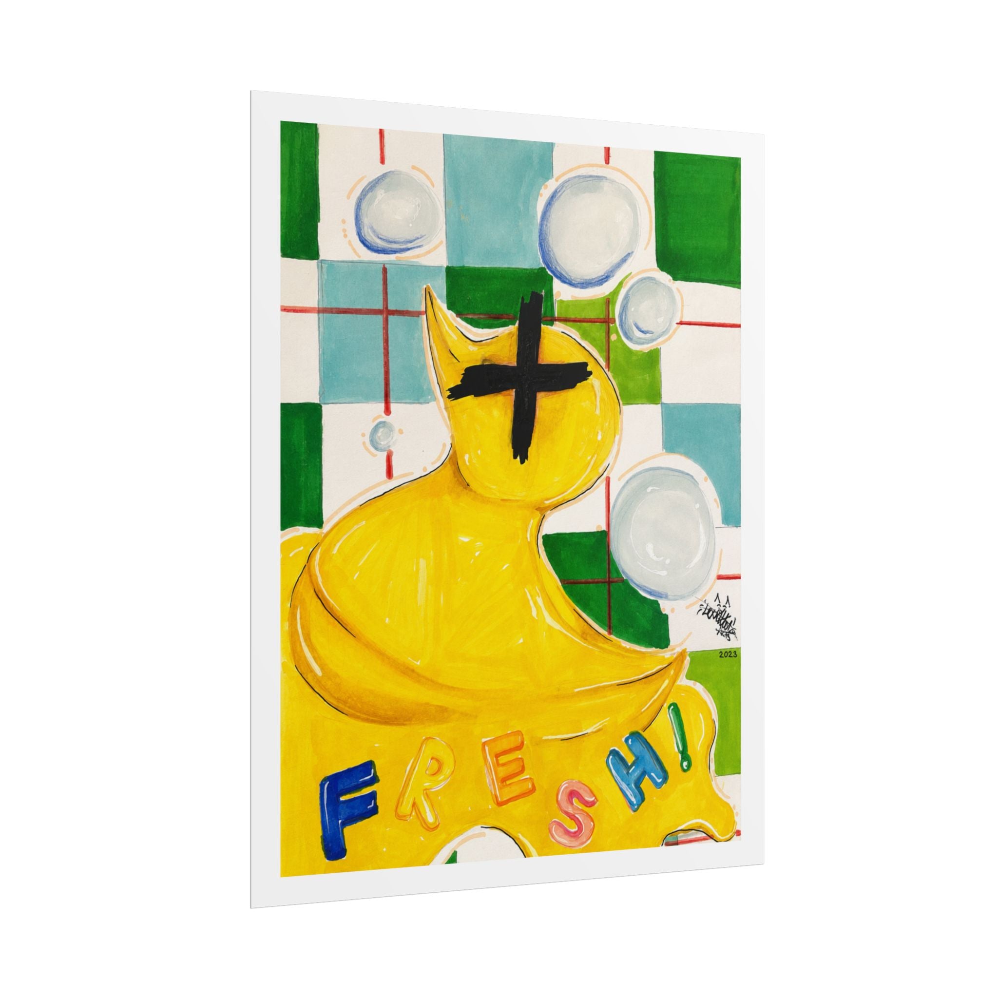 Fresh! Yellow Rubber Duck Pop Art Poster — Rolled Art Print