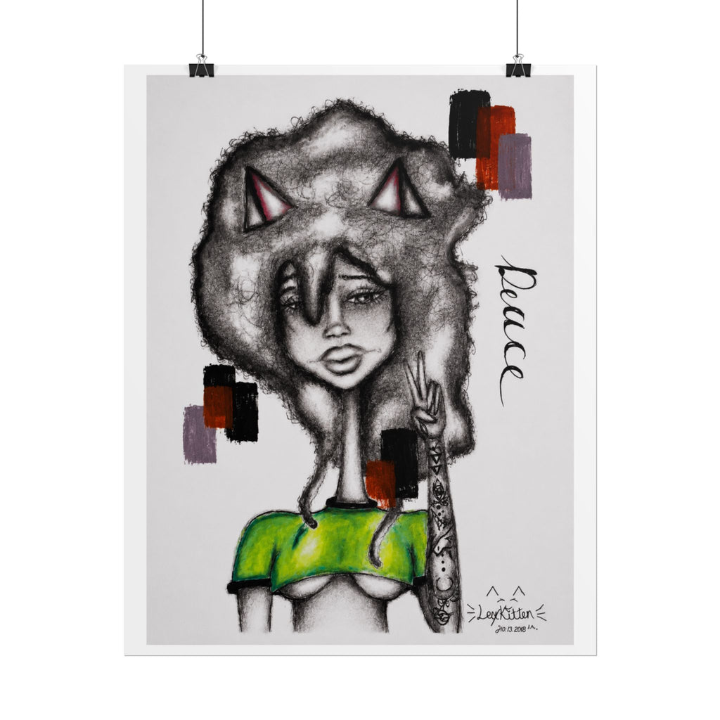 Afro Kitten | Original LexKittenArts Art Print