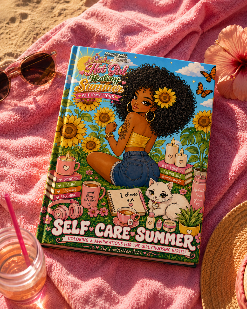 Hot Girl Healing Summer Affirmations Coloring Book (Hardcover)