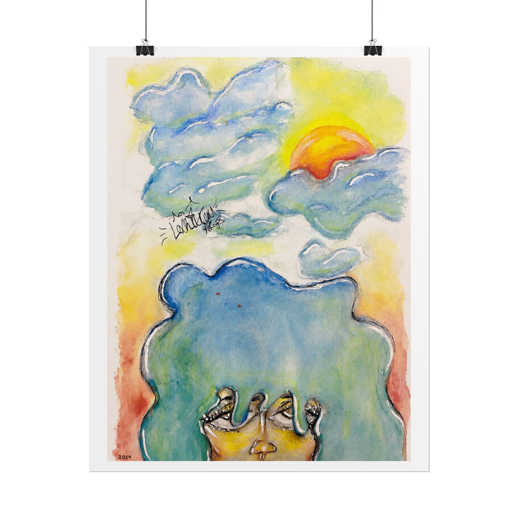 Head in the Clouds” Dreamy Watercolor Art Print  | Original LexKittenArts Art Print
