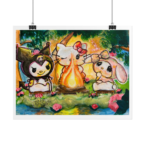 Campfire Friends | Original LexKittenArts Art Print